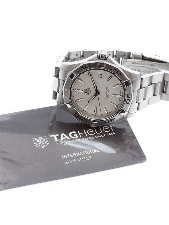 TAG HEUER Aqua racer WAP1111 Date Silver Dial Quartz Men\ display picture 1